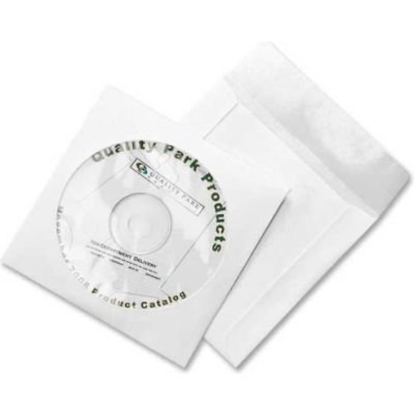 Quality Park Quality Park CD/DVD Sleeves, , Moisture/Tear Resistant, 4-7/8in X 5in, 100/Pk, White 77203